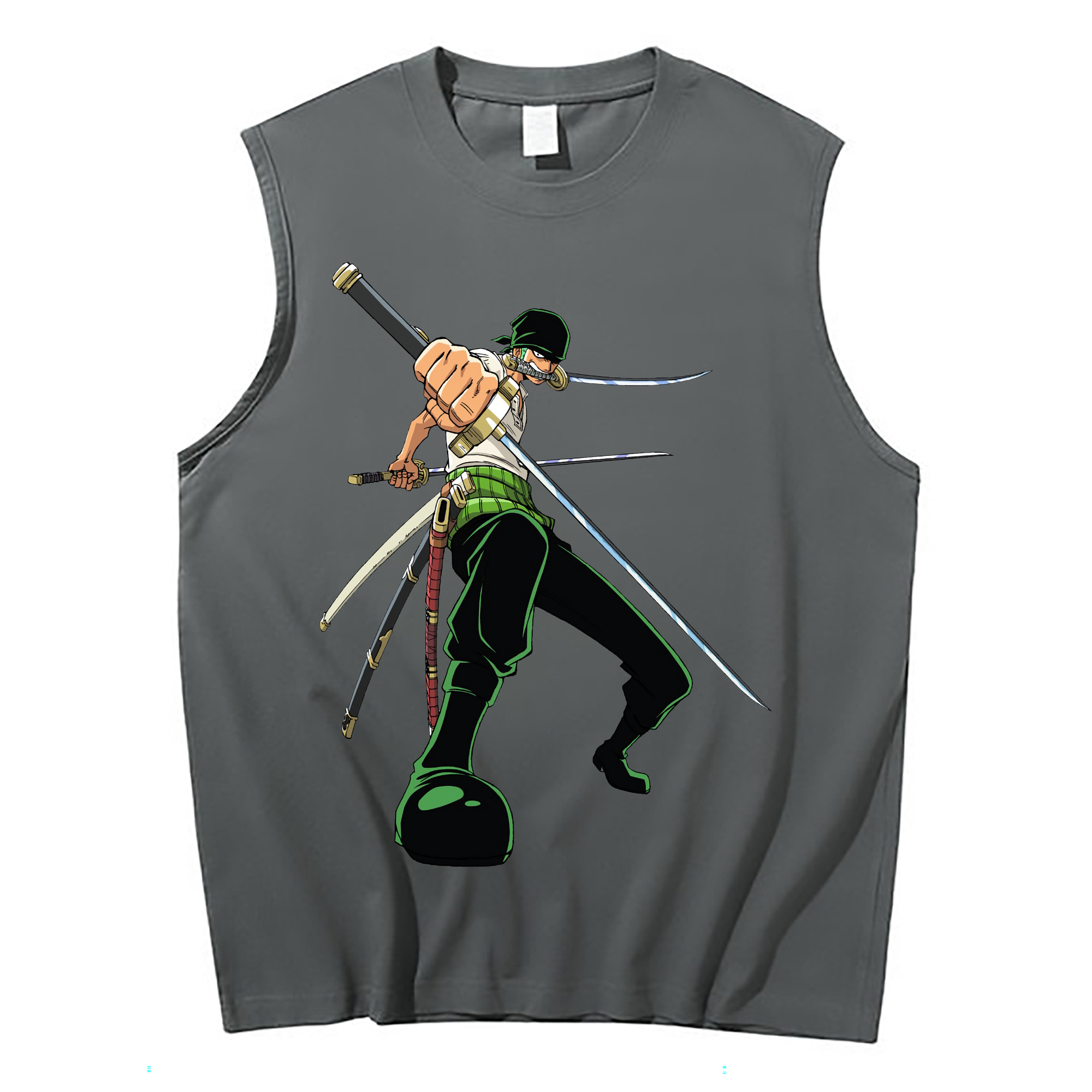 ワンピース ロロノア・ゾロ ONE PIECE Roronoa Zoro コットン100％タンクトップ（フロントプリント）